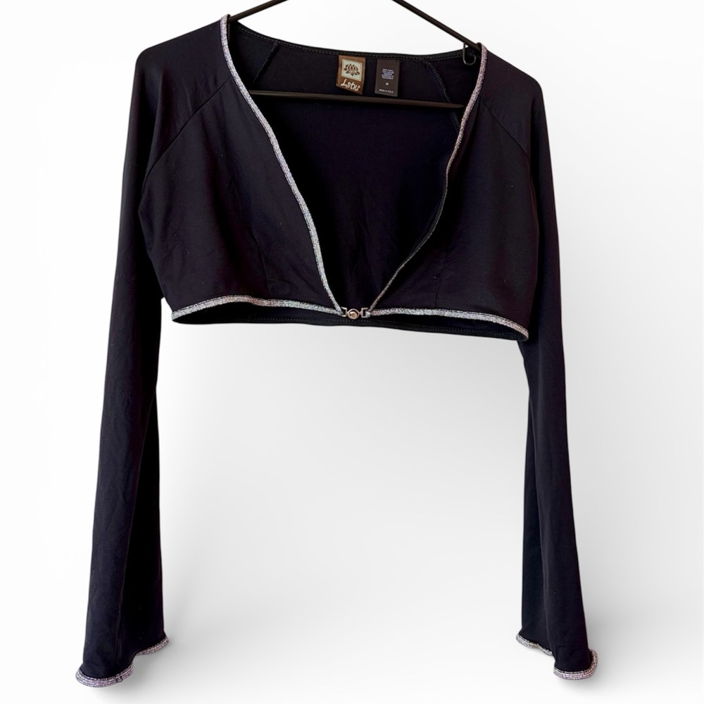 Lotus Shrug Jacket with Metallic Detail and Silver Clasp Ballet Dance Yoga 🩰